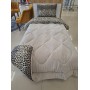 ETE HOMETEX TEK KİŞİLİK LÜX WELSOFT YORGAN SETİ LEOPAR BEJ 155X215CM 8696474231961